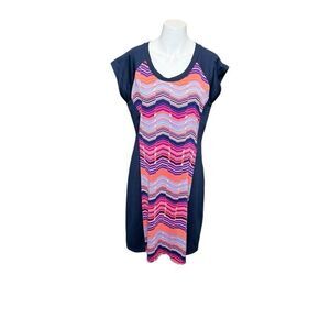 Title Nine navy blue striped dream dress size L. Style 130909